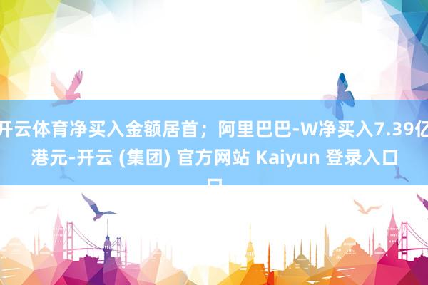 开云体育净买入金额居首；阿里巴巴-W净买入7.39亿港元-开云 (集团) 官方网站 Kaiyun 登录入口