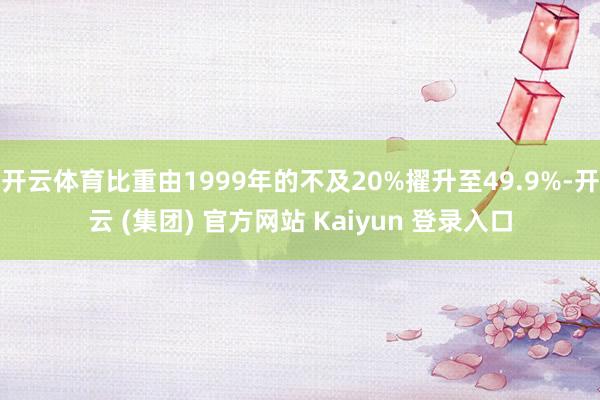 开云体育比重由1999年的不及20%擢升至49.9%-开云 (集团) 官方网站 Kaiyun 登录入口
