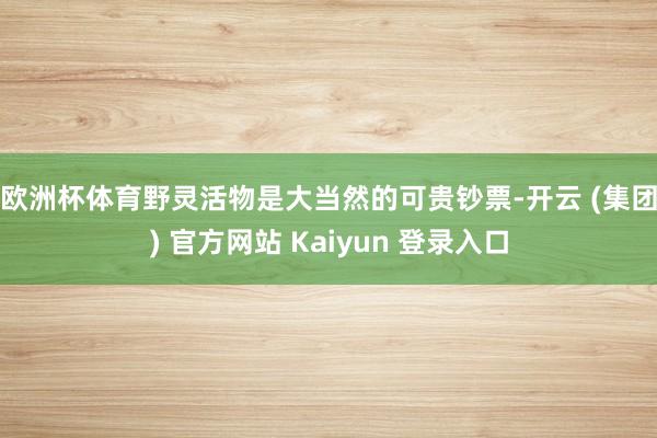 欧洲杯体育　　野灵活物是大当然的可贵钞票-开云 (集团) 官方网站 Kaiyun 登录入口