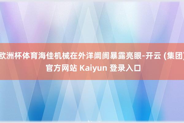 欧洲杯体育海佳机械在外洋阛阓暴露亮眼-开云 (集团) 官方网站 Kaiyun 登录入口