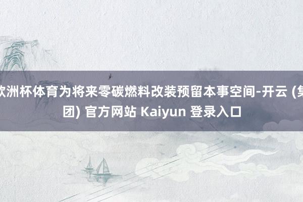 欧洲杯体育为将来零碳燃料改装预留本事空间-开云 (集团) 官方网站 Kaiyun 登录入口