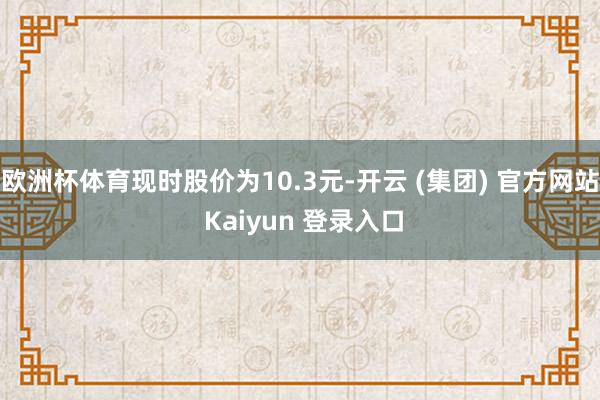 欧洲杯体育现时股价为10.3元-开云 (集团) 官方网站 Kaiyun 登录入口