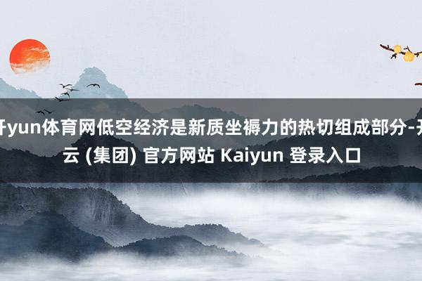 开yun体育网低空经济是新质坐褥力的热切组成部分-开云 (集团) 官方网站 Kaiyun 登录入口