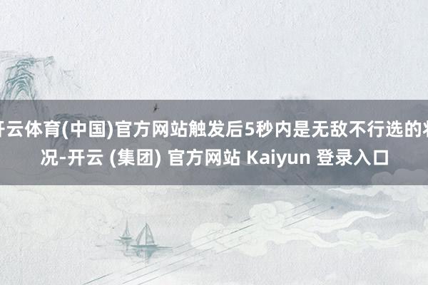 开云体育(中国)官方网站触发后5秒内是无敌不行选的状况-开云 (集团) 官方网站 Kaiyun 登录入口