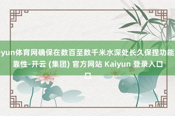开yun体育网确保在数百至数千米水深处长久保捏功能可靠性-开云 (集团) 官方网站 Kaiyun 登录入口