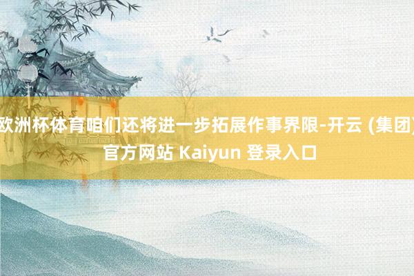 欧洲杯体育咱们还将进一步拓展作事界限-开云 (集团) 官方网站 Kaiyun 登录入口