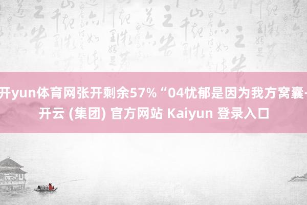 开yun体育网张开剩余57%“04忧郁是因为我方窝囊-开云 (集团) 官方网站 Kaiyun 登录入口