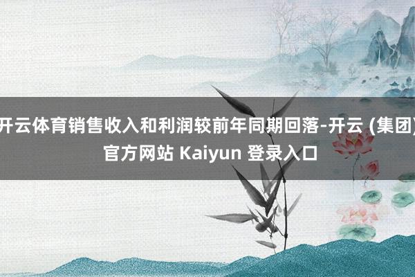 开云体育销售收入和利润较前年同期回落-开云 (集团) 官方网站 Kaiyun 登录入口