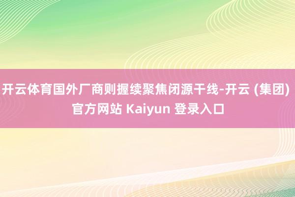 开云体育国外厂商则握续聚焦闭源干线-开云 (集团) 官方网站 Kaiyun 登录入口