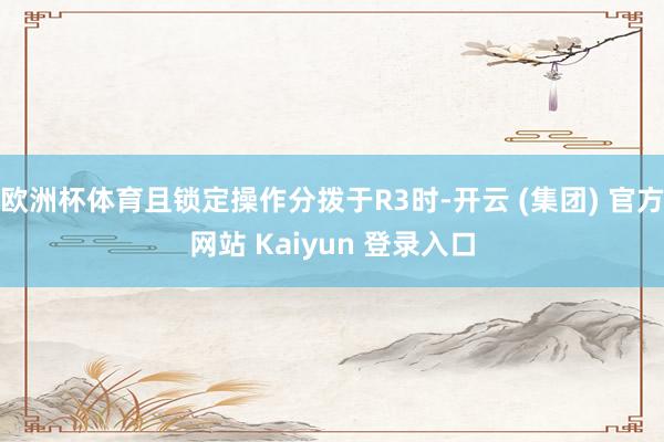 欧洲杯体育且锁定操作分拨于R3时-开云 (集团) 官方网站 Kaiyun 登录入口